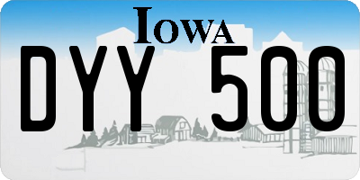 IA license plate DYY500