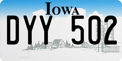 IA license plate DYY502