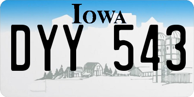 IA license plate DYY543