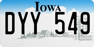 IA license plate DYY549