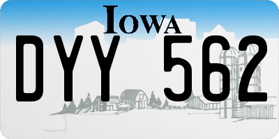 IA license plate DYY562
