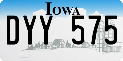 IA license plate DYY575