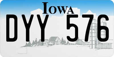 IA license plate DYY576