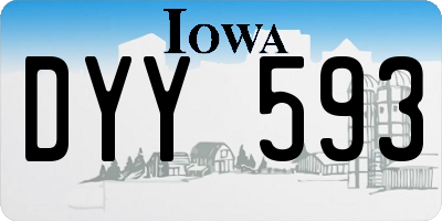 IA license plate DYY593