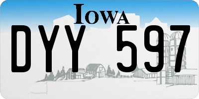 IA license plate DYY597