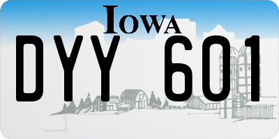IA license plate DYY601