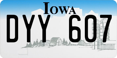 IA license plate DYY607