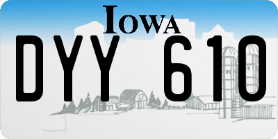 IA license plate DYY610