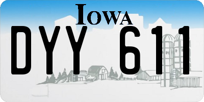 IA license plate DYY611