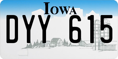 IA license plate DYY615