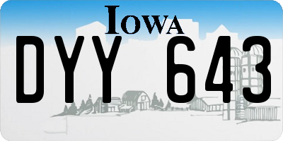 IA license plate DYY643