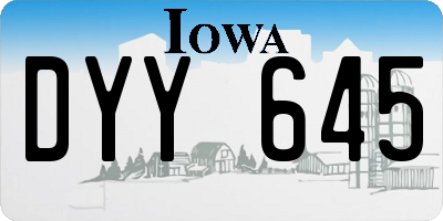 IA license plate DYY645
