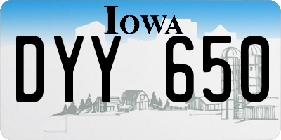 IA license plate DYY650