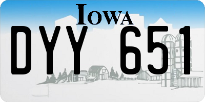 IA license plate DYY651