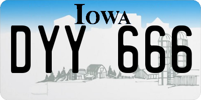 IA license plate DYY666