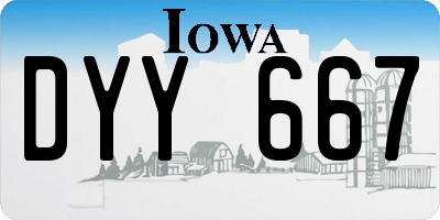 IA license plate DYY667