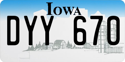 IA license plate DYY670