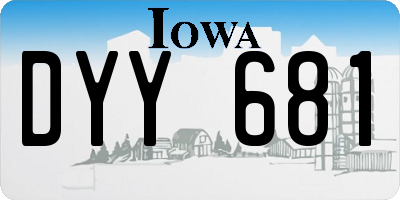 IA license plate DYY681