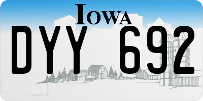 IA license plate DYY692