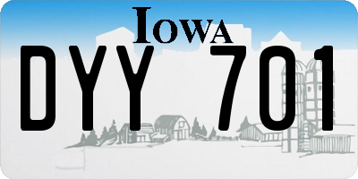 IA license plate DYY701