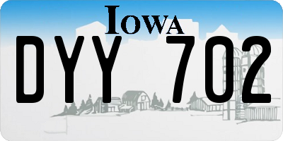 IA license plate DYY702