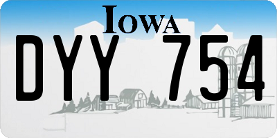IA license plate DYY754