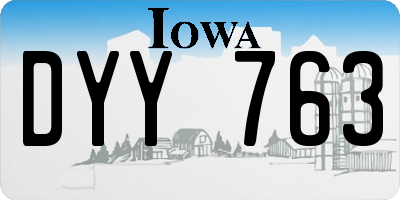 IA license plate DYY763