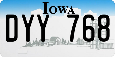 IA license plate DYY768