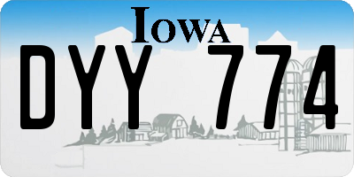 IA license plate DYY774