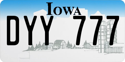 IA license plate DYY777