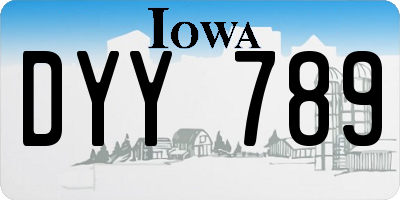 IA license plate DYY789