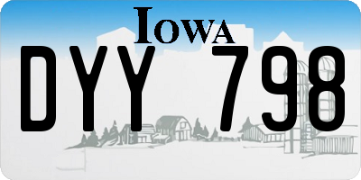 IA license plate DYY798