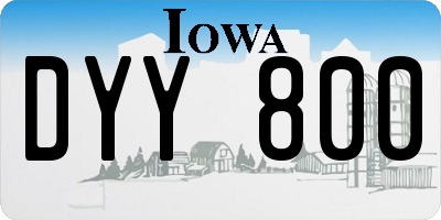 IA license plate DYY800