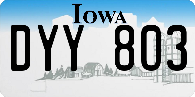IA license plate DYY803