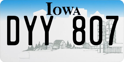 IA license plate DYY807