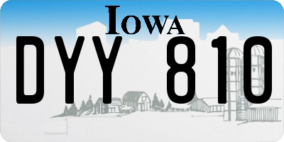 IA license plate DYY810