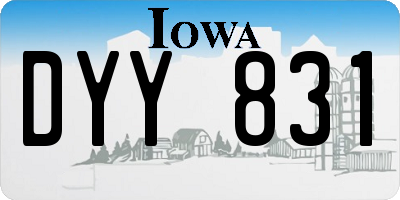 IA license plate DYY831