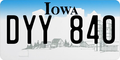 IA license plate DYY840