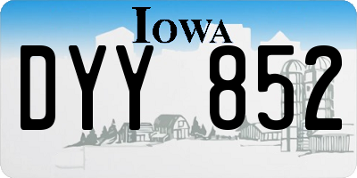 IA license plate DYY852