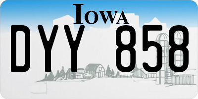 IA license plate DYY858