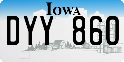 IA license plate DYY860