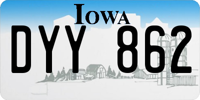 IA license plate DYY862