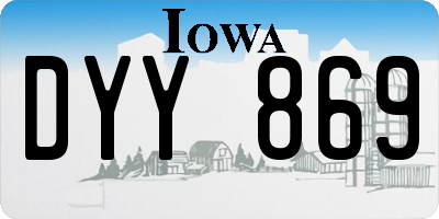 IA license plate DYY869