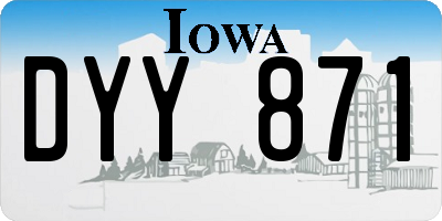 IA license plate DYY871