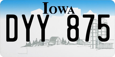 IA license plate DYY875