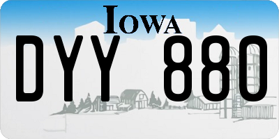 IA license plate DYY880