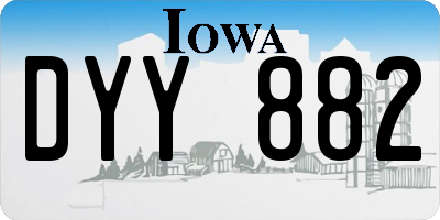 IA license plate DYY882