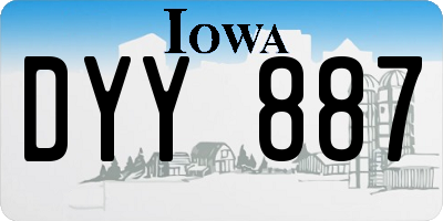 IA license plate DYY887