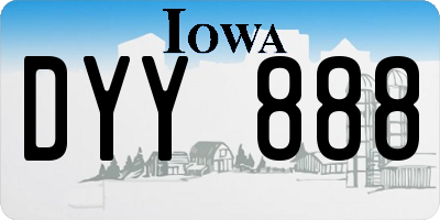 IA license plate DYY888