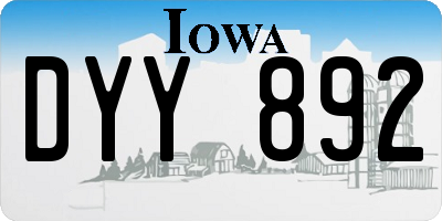 IA license plate DYY892